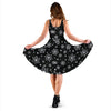 Black Snowflake Pattern Print Dress-grizzshop