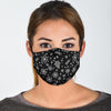 Black Snowflake Pattern Print Face Mask-grizzshop