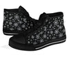 Black Snowflake Pattern Print Men Women's High Top Shoes-grizzshop