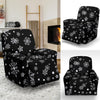 Black Snowflake Pattern Print Recliner Cover-grizzshop