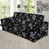 Black Snowflake Pattern Print Sofa Covers-grizzshop