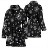 Load image into Gallery viewer, Black Snowflake Pattern Print Women Long Robe-grizzshop