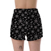 Black Snowflake Pattern Print Women's Shorts-grizzshop