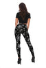 Black Snowflake Print Pattern Women Leggings-grizzshop