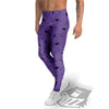 Black Spider And Purple Print Pattern Men's Leggings-grizzshop