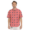 Black Spider Pink Print Pattern Men's Short Sleeve Shirts-grizzshop