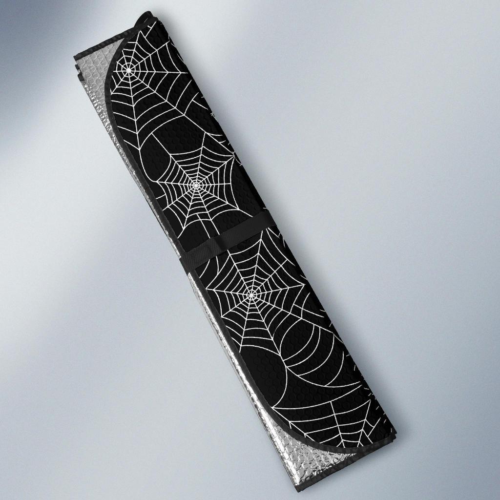 Black Spider Web Pattern Print Car Sun Shade-grizzshop