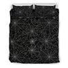Black Spider Web Pattern Print Duvet Cover Bedding Set-grizzshop