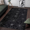 Black Spider Web Pattern Print Floor Mat-grizzshop