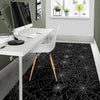 Black Spider Web Pattern Print Floor Mat-grizzshop