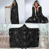 Black Spider Web Pattern Print Hooded Blanket-grizzshop