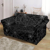 Black Spider Web Pattern Print Loveseat Cover-grizzshop