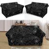 Black Spider Web Pattern Print Loveseat Cover-grizzshop