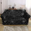 Black Spider Web Pattern Print Loveseat Cover-grizzshop