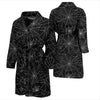 Black Spider Web Pattern Print Men Long Robe-grizzshop