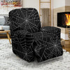 Black Spider Web Pattern Print Recliner Cover-grizzshop