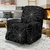 Black Spider Web Pattern Print Recliner Cover-grizzshop