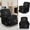 Black Spider Web Pattern Print Recliner Cover-grizzshop