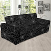 Black Spider Web Pattern Print Sofa Covers-grizzshop