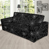 Black Spider Web Pattern Print Sofa Covers-grizzshop