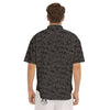 Black Spiral Wave Print Pattern Men's Short Sleeve Shirts-grizzshop