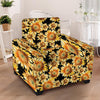 Black Sunflower Armchair Cover-grizzshop