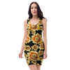 Black Sunflower Bodycon Dress-grizzshop