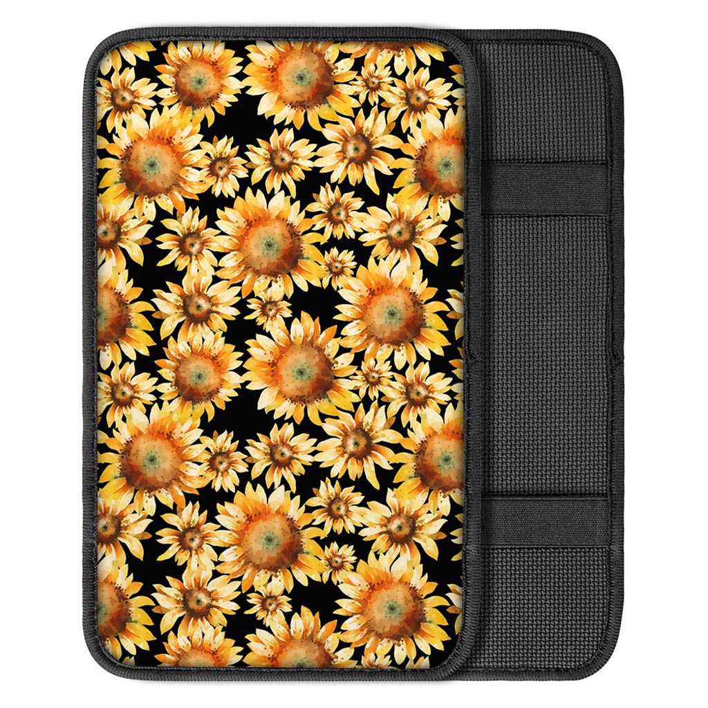 Black Sunflower Car Console Cover-grizzshop