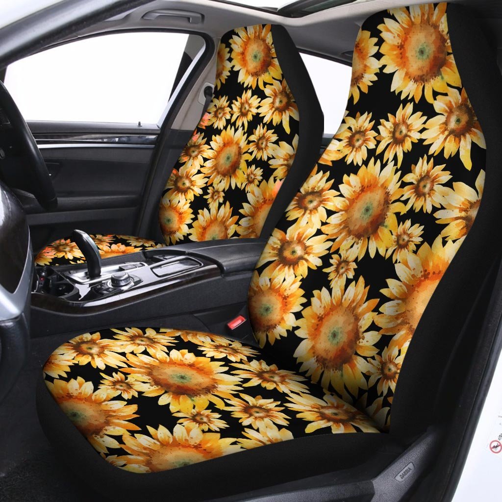 Black Sunflower Car Seat Covers-grizzshop