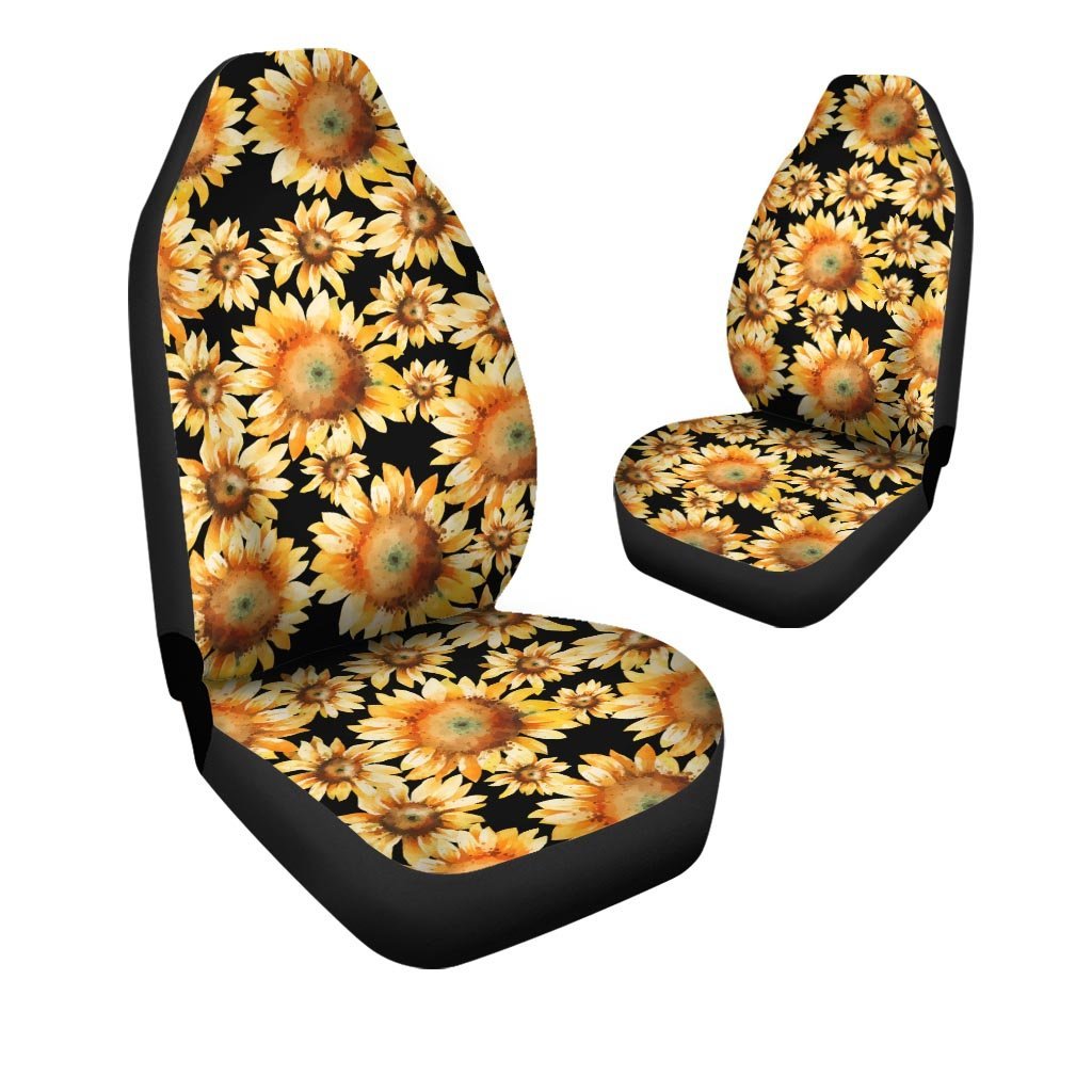 Black Sunflower Car Seat Covers-grizzshop