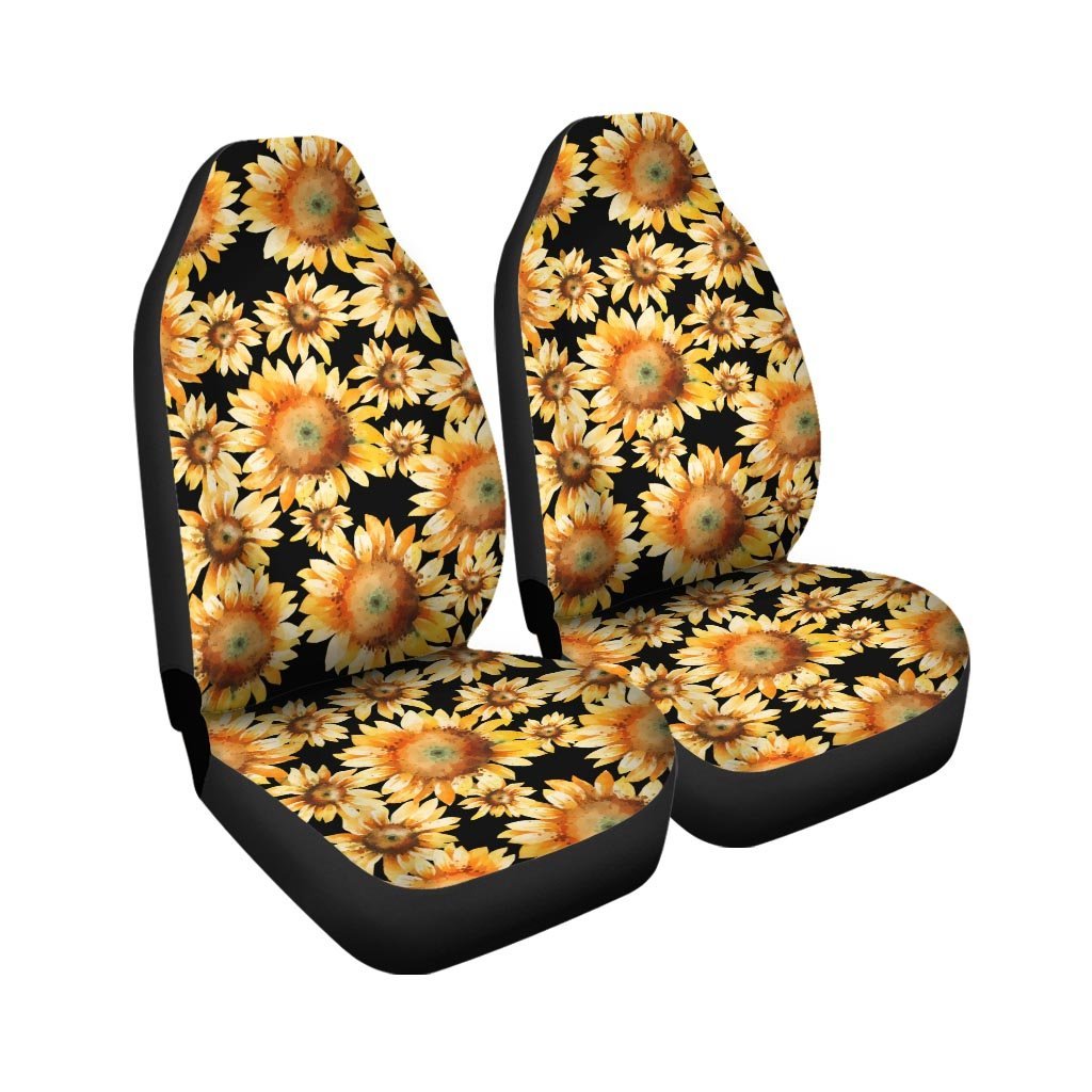 Black Sunflower Car Seat Covers-grizzshop