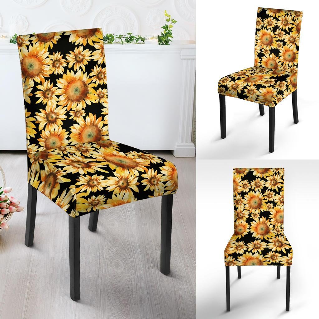 Black Sunflower Chair Cover-grizzshop