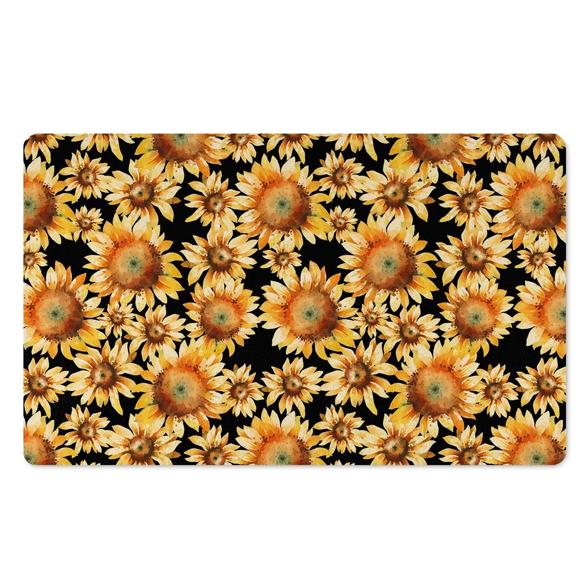 Black Sunflower Door Mat-grizzshop