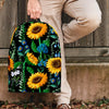 Black Sunflower Floral Backpack-grizzshop