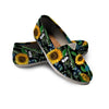 Black Sunflower Floral Canvas Shoes-grizzshop