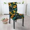 Black Sunflower Floral Chair Cover-grizzshop