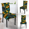 Black Sunflower Floral Chair Cover-grizzshop