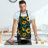 Black Sunflower Floral Men's Apron-grizzshop