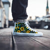 Black Sunflower Floral Men's High Top Shoes-grizzshop