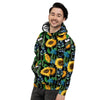 Black Sunflower Floral Men's Hoodie-grizzshop