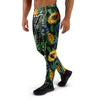 Black Sunflower Floral Men's Joggers-grizzshop