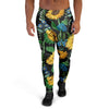 Black Sunflower Floral Men's Joggers-grizzshop