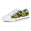 Black Sunflower Floral Men's Low Top Shoes-grizzshop