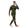 Black Sunflower Floral Men's Pajamas-grizzshop