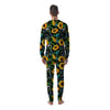 Black Sunflower Floral Men's Pajamas-grizzshop