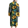 Black Sunflower Floral Men's Robe-grizzshop