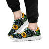 Black Sunflower Floral Men's Sneakers-grizzshop