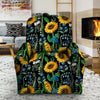 Black Sunflower Floral Recliner Cover-grizzshop