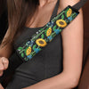 Black Sunflower Floral Seat Belt Cover-grizzshop