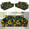 Black Sunflower Floral Sofa Cover-grizzshop